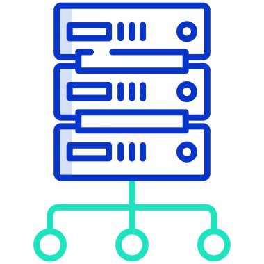 Basit vektör simgesi, Büyük Veri sunucusunun çizimi