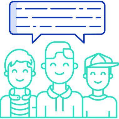 İnsanlar konuşuyor ve konuşma balonu vektör çizimi