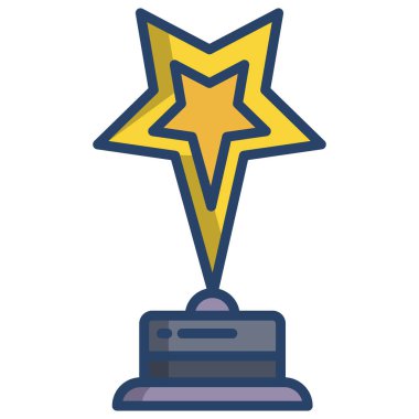 Beyaz arkaplanda basit vektör yıldız ödül simgesi