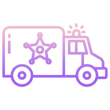 Van basit simgesi, vektör illüstrasyonu