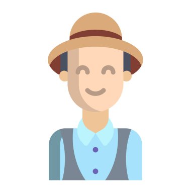 Şapka vektör illüstrasyonlu adam