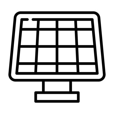 Beyaz arkaplanda basit vektör güneş enerjisi pil simgesi