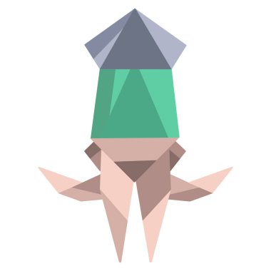 Basit vektör simgesi, mürekkep balığının çizimi