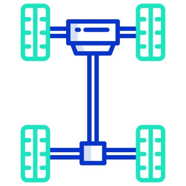 Araba tekerlekleri. Web simgesi basit illüstrasyon