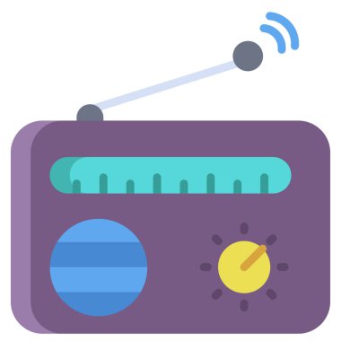 Radyo. Web simgesi basit illüstrasyon 