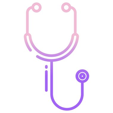 Beyaz arkaplanda steteskopun basit vektör simgesi