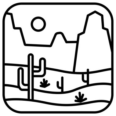 Çöl ikonu vektör illüstrasyonu 