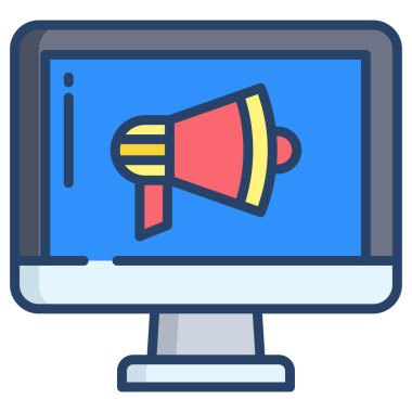 Bilgisayar monitörü web vektör illüstrasyonu