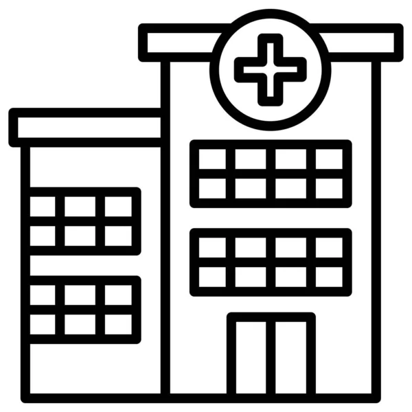 Hospital Icono Web Ilustración Simple — Archivo Imágenes Vectoriales