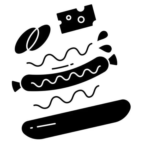 Hotdog Web Icoon Vector Illustratie — Stockvector