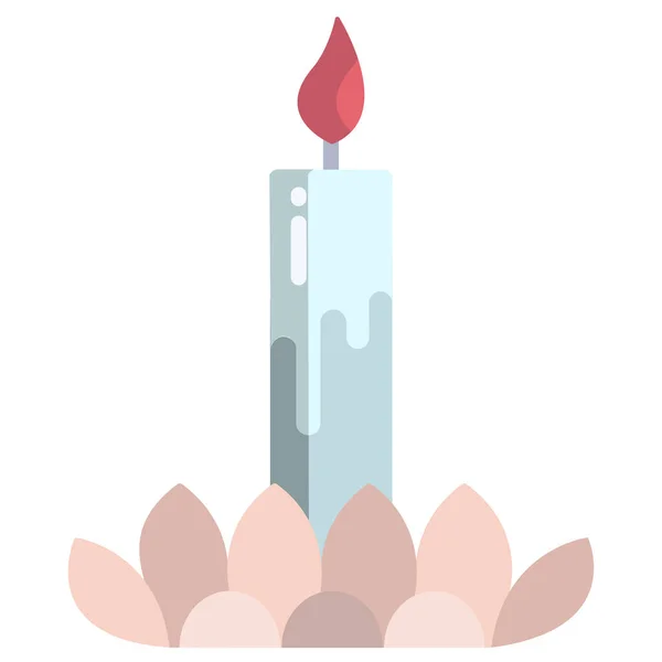 Vector Illustratie Van Loy Krathong Festiviteit Kaars Bloem — Stockvector