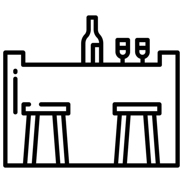 Ícone Vetorial Simples Ilustração Bar — Vetor de Stock