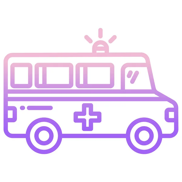 Enkel Vektor Ikon Illustration Ambulans — Stock vektor