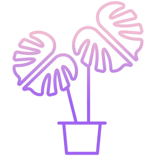 Plante Icône Web Illustration Simple — Image vectorielle