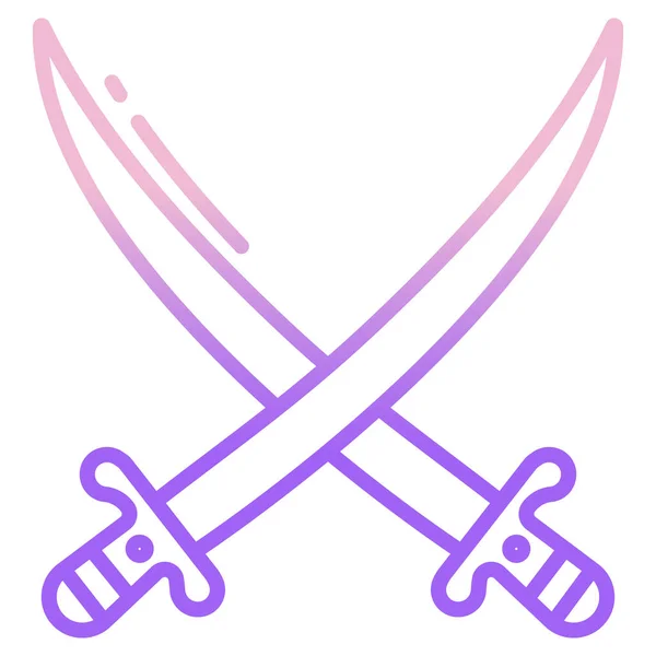 Ikon Pedang Sederhana Gambar Vektor - Stok Vektor