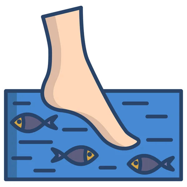 Fish Spa Icône Web Illustration Simple — Image vectorielle