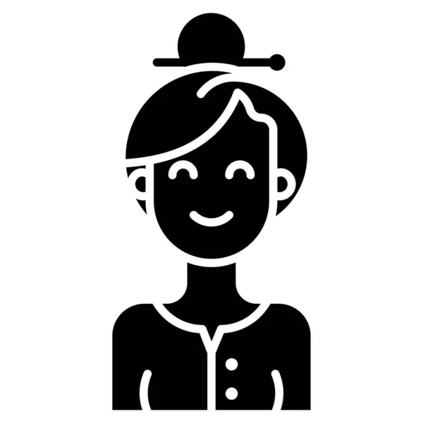 Une Femme Icône Web Illustration Simple — Image vectorielle