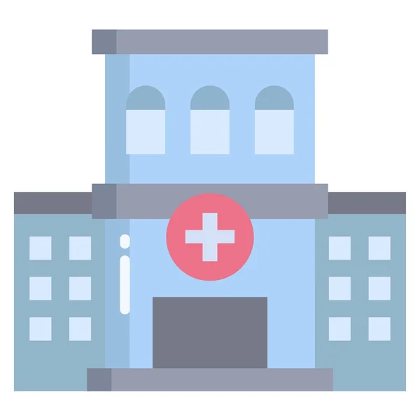 Kórház Épület Egyszerű Tervezés — Stock Vector