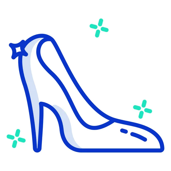 Ícone Sapato Azul Fundo Branco — Vetor de Stock