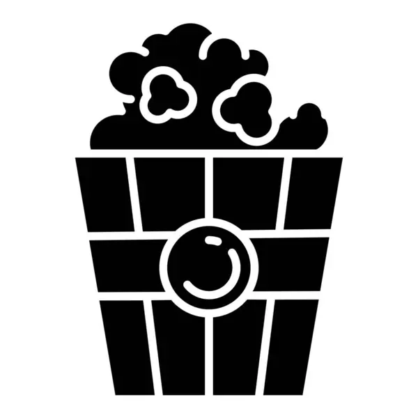 Ikona Wiadra Popcornu Zarys Ilustracji Ikon Wektorowych Piwa Sieci — Wektor stockowy