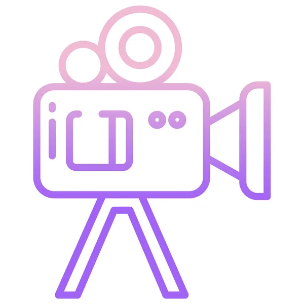 Icona Della Videocamera Semplice Illustrazione Film Icone Vettoriali Web — Vettoriale Stock