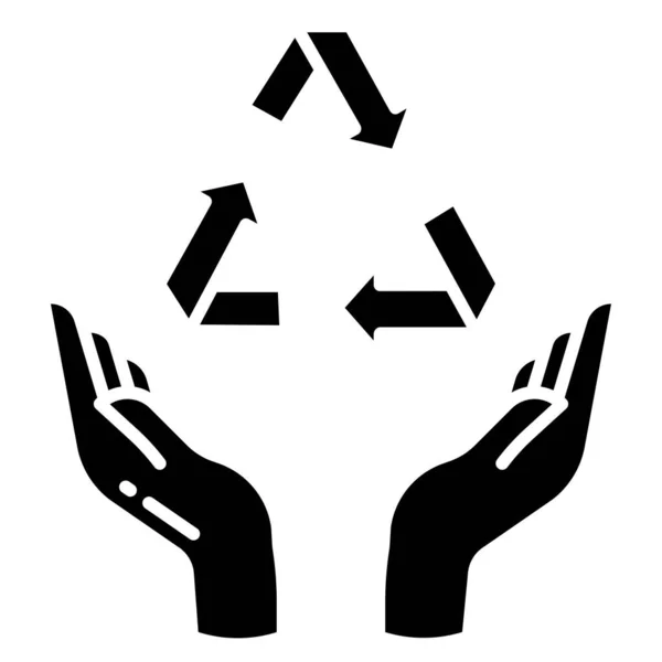 Ruce Ikonou Znamení Recykl — Stockový vektor