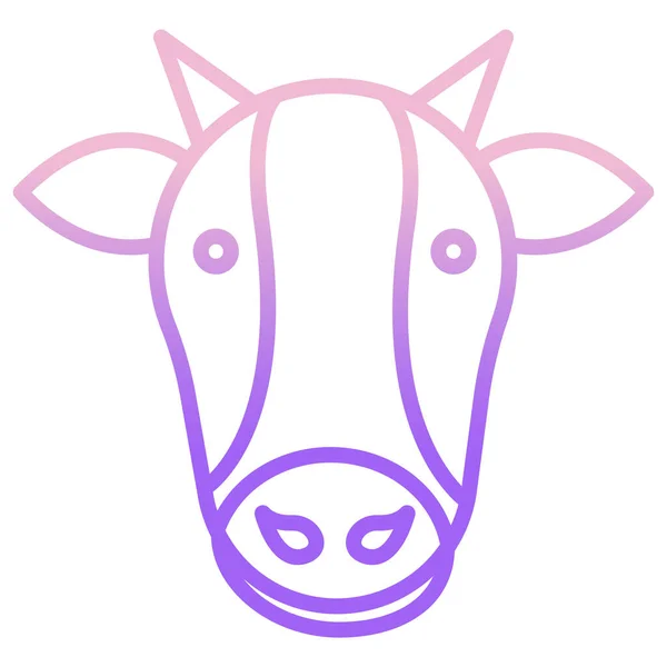 Vaca Icono Web Ilustración Simple — Vector de stock