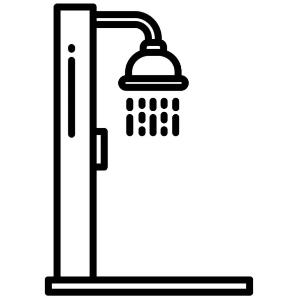 Shower Web Icon Vector Illustration — Stock Vector