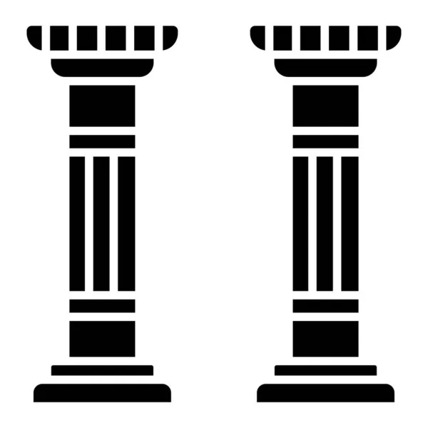 Starożytna Ikona Kolumny Prosta Ilustracja Symbolu Wektora Filaru Sieci — Wektor stockowy