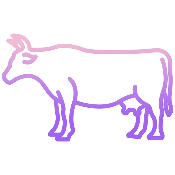 Vaca Icono Web Ilustración Simple — Vector de stock