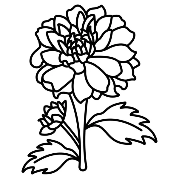 Dahlia Flower Web Icon Simple Illustration — Stock Vector