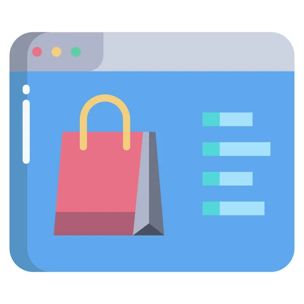 Compras Icono Web Ilustración Simple — Archivo Imágenes Vectoriales