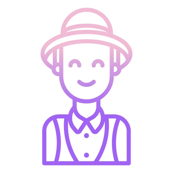 Homme Avec Icône Chapeau Esquisse Illustration Vectorielle Avatar Femelle Symbole — Image vectorielle