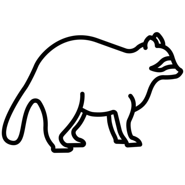 Simple Vector Icon Illustration Raccoon — Stock Vector