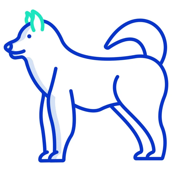Zwart Wit Vector Illustratie Van Een Hond — Stockvector