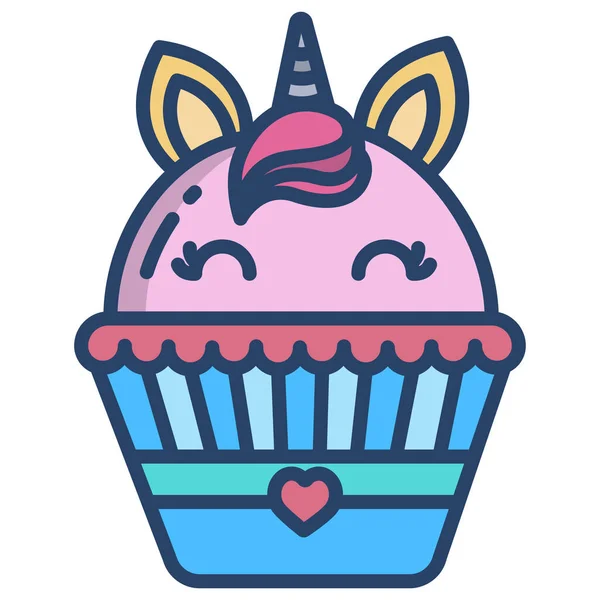 Cupcake Ícone Web Ilustração Simples —  Vetores de Stock