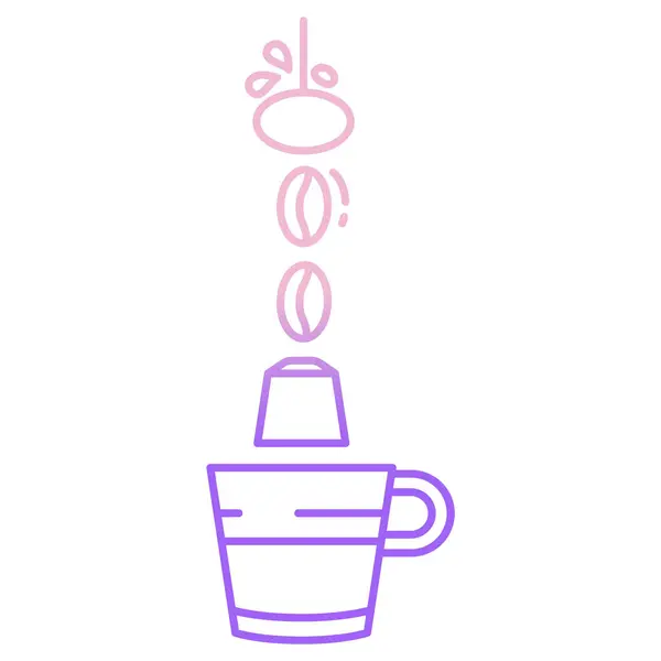 Kaffeetasse Linie Vektor Zeichnung Illustration — Stockvektor