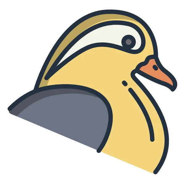 アヒルの頭のアイコン ウェブ用の鳥のベクトルアイコンの概略図 — ストックベクタ
