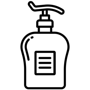 El dezenfektanı ikonu. Beyaz arkaplanda vektör simgesi izole edildi.