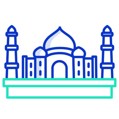 Taj mahal basit kutsal kişilerin resmi, vektör çizim