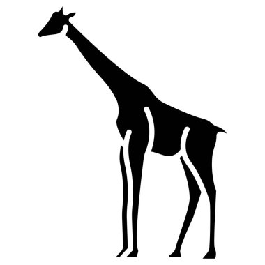 Zürafa ikonu. Basit vektör zürafa çizimi.