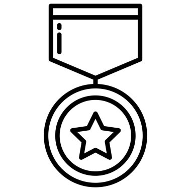 Basit vektör simgesi, madalya illüstrasyonu