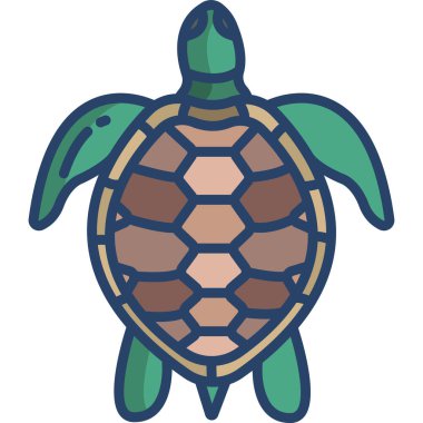 Kaplumbağa simgesi, vektör illüstrasyonu