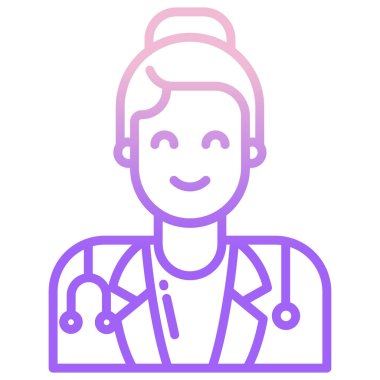 Doktor. Web simgesi basit illüstrasyon 