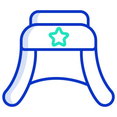 Ushanka web simgesi basit vektör illüstrasyonu