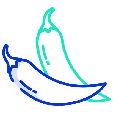 Kırmızı biber ikonu. Web için chilli vektör simgelerinin özet çizimi