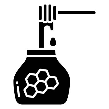 Bal şişesi ikonu. Web için basit arı vektör simgeleri çizimi