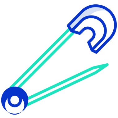 Basit vektör simgesi, güvenli iğne çizimi