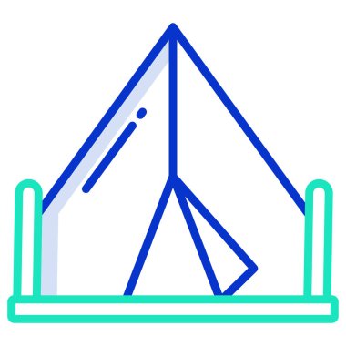 çadır basit simgesi, vektör çizim