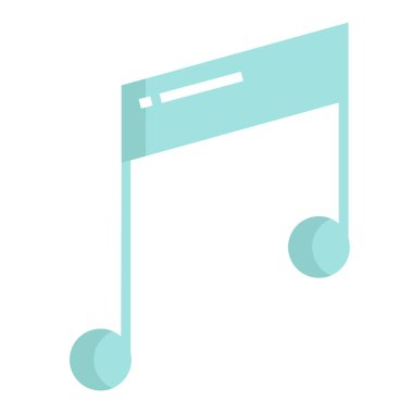 Basit vektör simgesi, müzik notası illüstrasyonu 